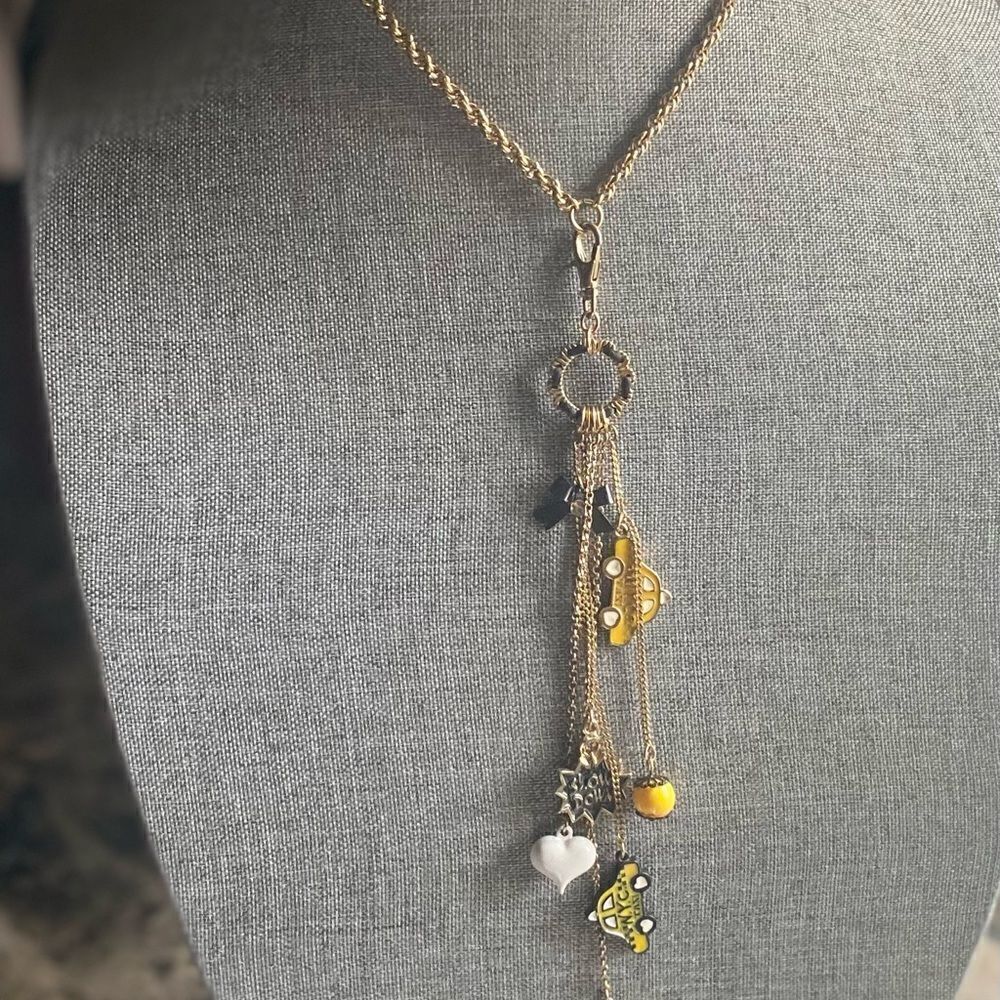 Betsey Johnson NYC Taxi Charm Necklace NWT